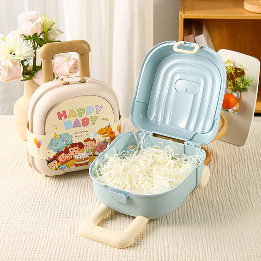 【顺滑不卡顿！加固耐用】儿童手提拉杆箱男生女生十周岁生日礼品盒宝宝满月周岁喜糖盒子。xb 商品图2