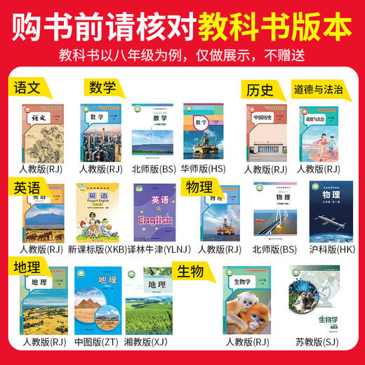 【河南专版】2026春下王朝霞中学各地期末精选河南专版7-8年级语数英物政史地 商品图2