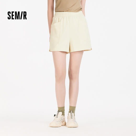 森马休闲裤女夏季凉感宽松纯色短裤女生简约风基础时尚百搭直筒裤 商品图1