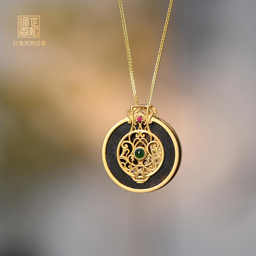 天然芽庄白奇楠包金香囊 沉水级（内含奇楠肉料） SP7545+4439 商品图0