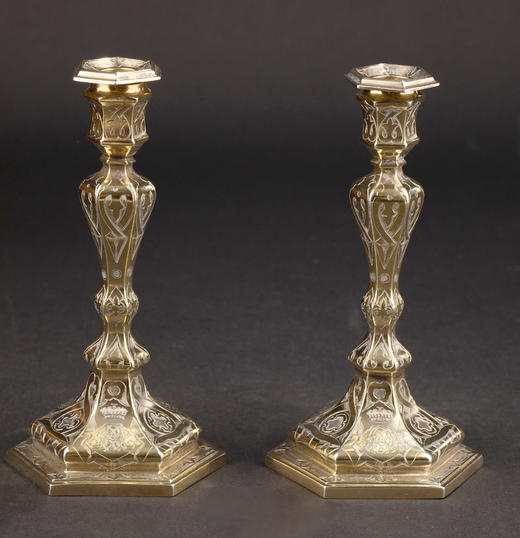 独角鹿西洋古董1850年代英国Edward Barnard工坊出品木质外盒装饰铜鎏金精雕镶嵌绿松石纯银套件旅行梳妆箱 商品图9