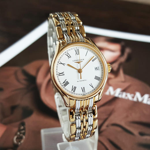 【95新】LONGINES 浪琴L4.360.2.11.7自动机械机芯日期显示25MM（女款）律雅系列精钢镀金060426NJS10 商品图2