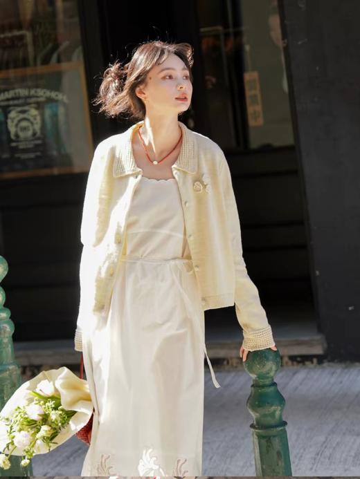 浮生八记/26A009/镂空翻领手工花朵钩花针织开衫外套 商品图2