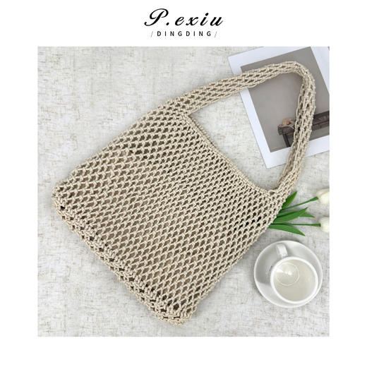 PanYiXiu/潘依绣法式慵懒风通勤休闲百搭镂空编织单肩斜挎包  RH3642 商品图1