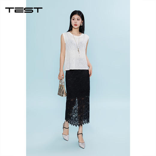 夏上新蕾丝季设计感高腰中长款包臀裙3262021 商品图1