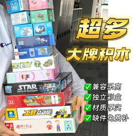 严选  | 49.9元14盒品牌积木 6大盒2中盒6小盒 玩具展清仓 款式随机不重新