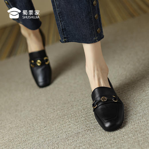 【粗跟方头乐福鞋】粗跟女士休闲皮鞋通勤办公工作鞋XLF626/XLF627 商品图7
