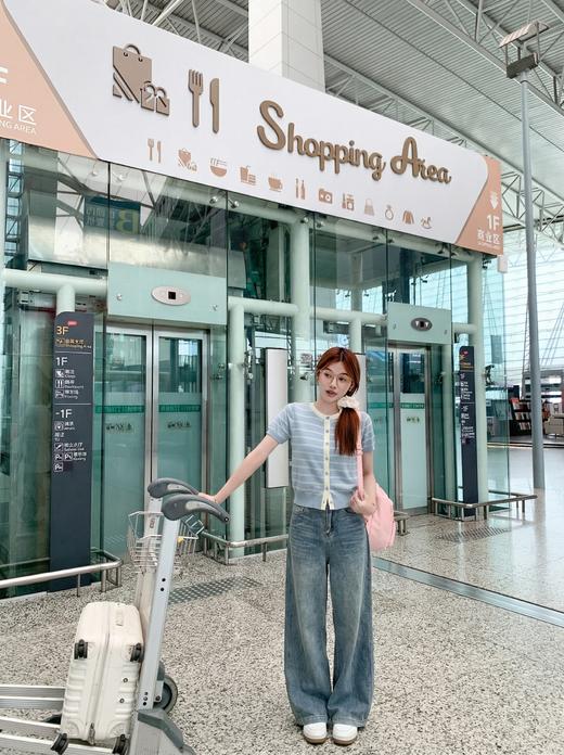 <曾小咸推荐>4.18现货秒杀 ！微信超特价！韩系2色条纹针织短袖开衫 日常129.99 立减70 秒杀59.99！！ 商品图6