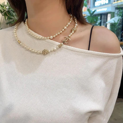 Chanel 珍珠 六芒星 水钻项链 商品图1