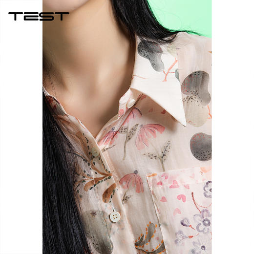 夏上新碎花雪纺防晒轻薄透气宽松显瘦衬衫1262083 商品图2