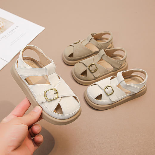 儿童时尚包头凉鞋 夏季新款儿童罗马凉鞋软底防滑凉鞋 商品图2