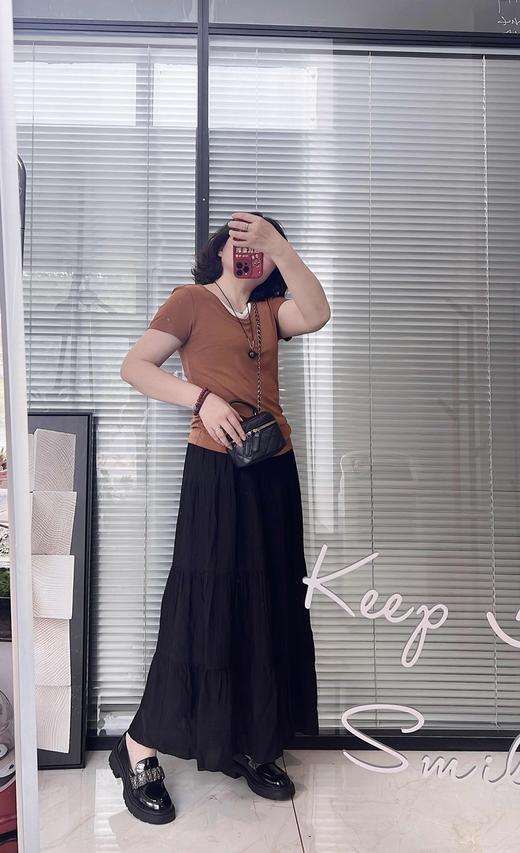 代工厂出！桃花皱半身裙常规款  26Y04084- 商品图1