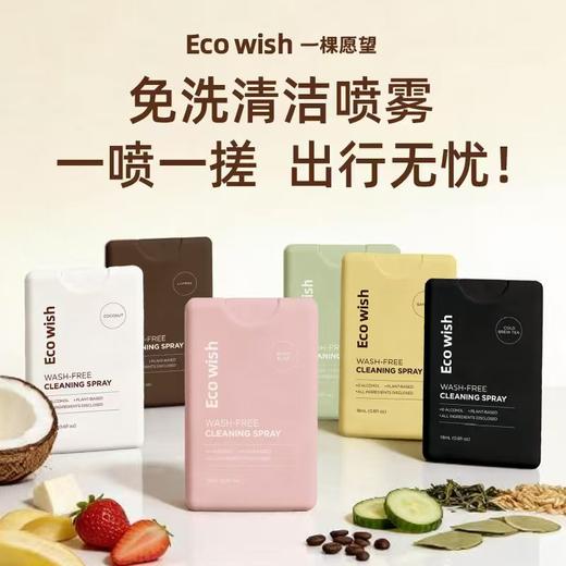EcoWish 免洗清洁喷雾 天然植物萃取 植物抑菌 香氛护手 细菌消杀率99.9% 卡片包装独立便携 可喷300次 商品图0