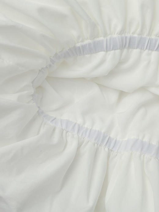 日系温柔风白色云朵半身裙 松紧腰宽松显瘦百搭中长款花苞伞裙 商品图4