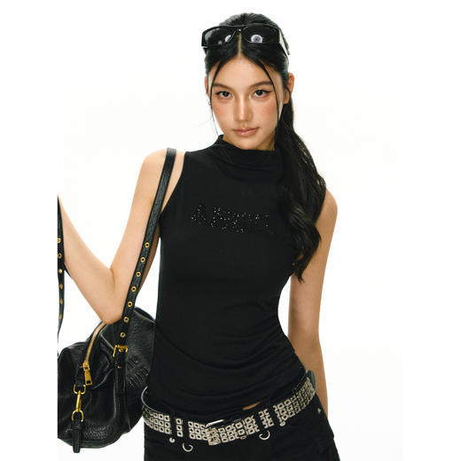 Ariseism 美式复古 星星烫钻抹胸女夏季新款修身外穿上衣 商品图3