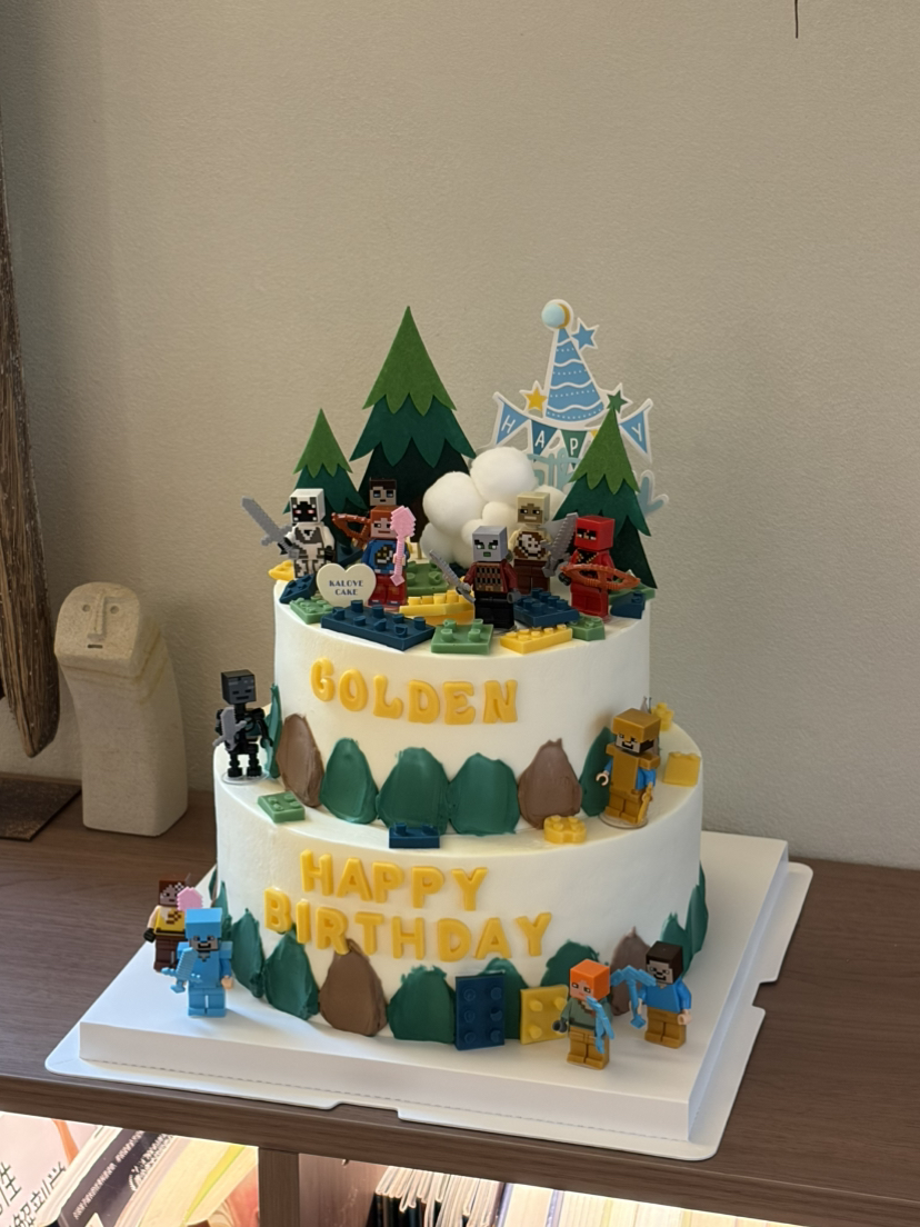 我的世界乐高积木男孩周岁蛋糕（主图双层效果