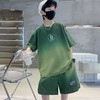 【潮酷风❗️男童休闲运动套装】渐变色设计自带街头感，胸前字母印花简约大气，宽松版型舒适不束缚，轻松打造帅气男孩造型，轻松打造帅气男孩造型，儿童百搭两件套QQ 商品缩略图0