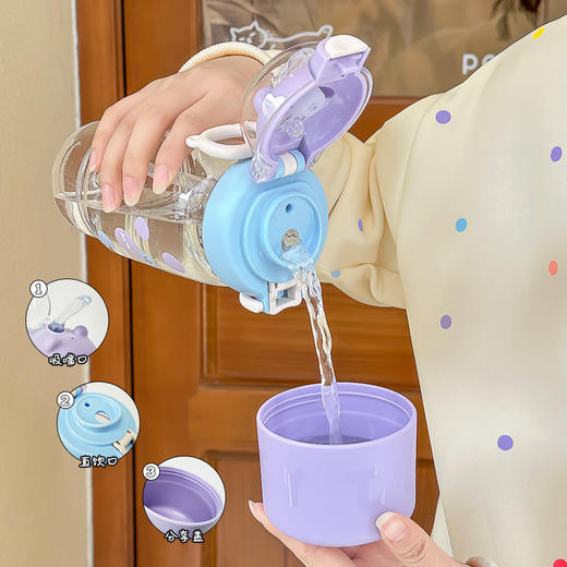 【夏季大容量・畅饮不频繁续水】新款吸管杯三用茶壶夏季大容量水杯女高颜值学生渐变杯塑料杯。xb 商品图2
