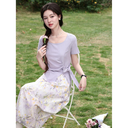 鹿向南【0420/20:00新品前1小时7折限量100件】紫色T恤 商品图4