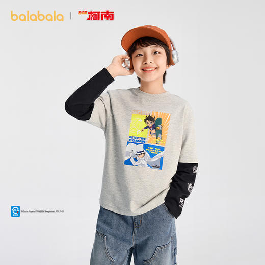【名侦探柯南IP商场同款】巴拉巴拉男长袖t恤儿童2026春新款纯棉 商品图0