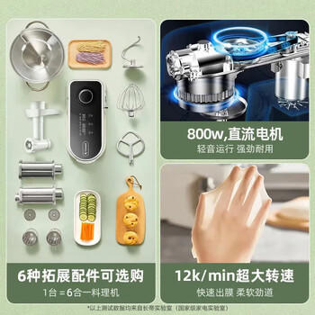 长帝（changdi）企鹅顶顶家用厨师机和面机全自动揉面打蛋器多功能轻音电动料理机发酵 /家用电器 /厨房小电 /厨师机/和面机 商品图1