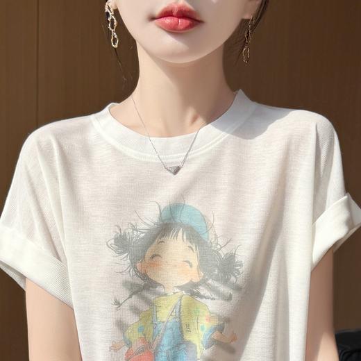 【特价79.9元2件】卡通印花天丝棉混纺短袖 柔顺清凉针织衫 商品图0