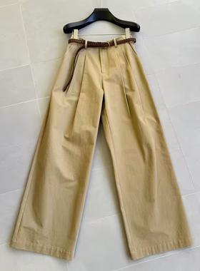 【门店同款】ENJOY春季极简压褶编织皮带长裤 169266251