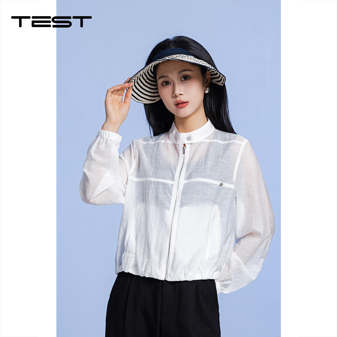 夏上新韩系清爽松弛透气立领长袖防晒服2262016