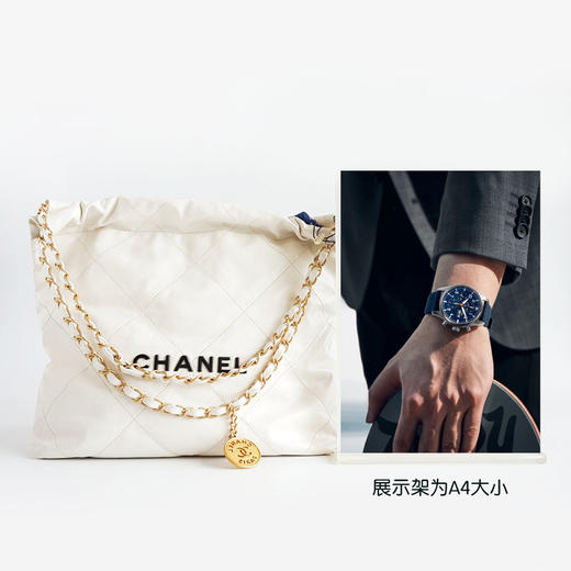 【95新】CHANEL香奈儿22Bag系列AS3260 B08038 10601小号白色黑字22bag垃圾袋单肩包女士140426NJT24 商品图10