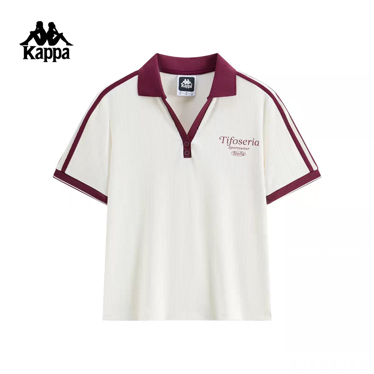 XXMKappa卡帕背靠背短袖t恤女2026新款透气v领polo衫休闲运动上衣潮