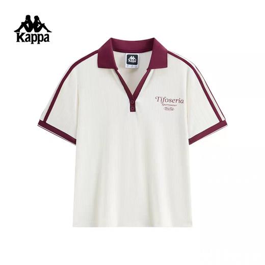 XXMKappa卡帕背靠背短袖t恤女2026新款透气v领polo衫休闲运动上衣潮 商品图0