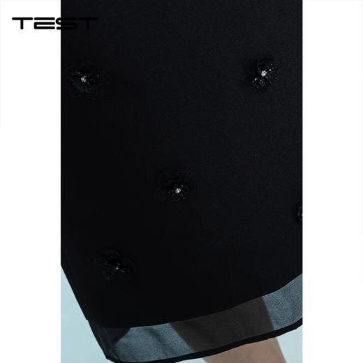 夏上新钉花高腰遮胯显瘦气质百搭直筒中长半身裙3262019 商品图6