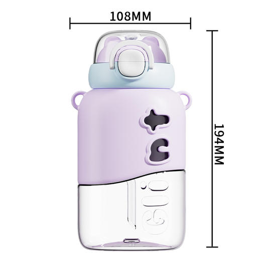 【严密防漏，倒置不漏水】简约学生吸管杯大容量水杯高颜值通用夏季学生便携水瓶杯子塑料杯。xb 商品图4