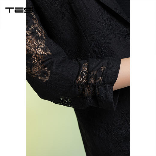夏上新透气气质通勤黑色蕾丝镂空西装2262014 商品图3