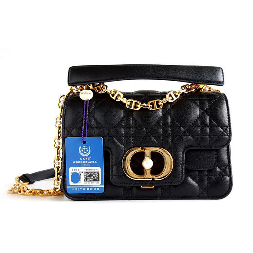 【95新】Dior迪奥Jolie系列黑色金扣迷你mini Jolie珍珠链条单肩包女士150426AK04 商品图0