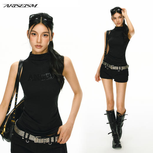 Ariseism 美式复古 星星烫钻抹胸女夏季新款修身外穿上衣 商品图4