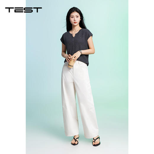 夏上新简约遮胯显瘦垂感百搭直筒休闲裤3262034 商品图3