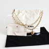 【95新】CHANEL香奈儿22Bag系列AS3260 B08038 10601小号白色黑字22bag垃圾袋单肩包女士140426NJT24 商品缩略图1