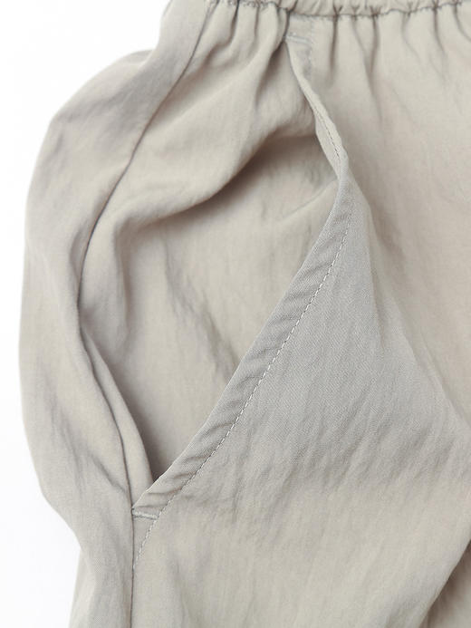 灰卡色松紧腰阔腿裤女夏季 薄款透气宽松显瘦垂感九分休闲裙裤 商品图3