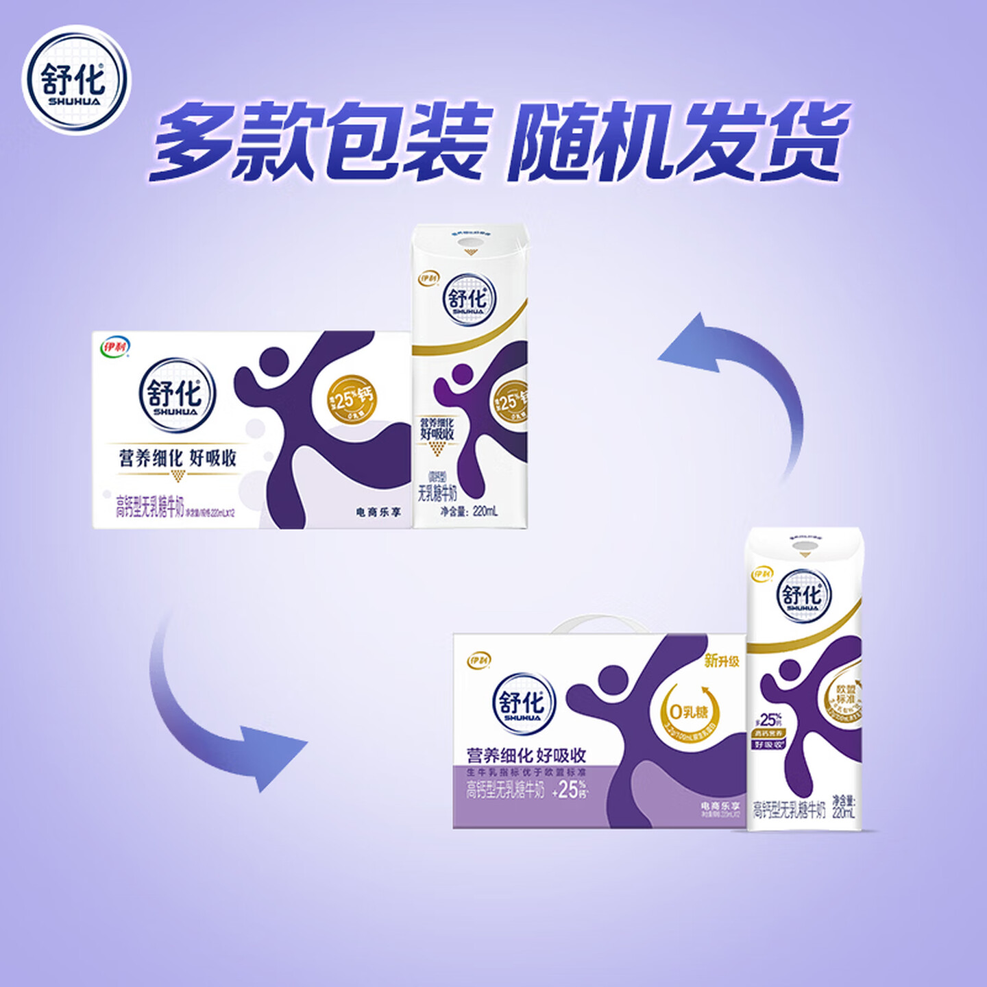 伊利舒化高钙无乳糖牛奶220ml*12