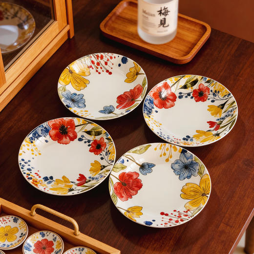 【超值好价 到手4个】瓷县令 8英寸莫奈花野餐盘 商品图4