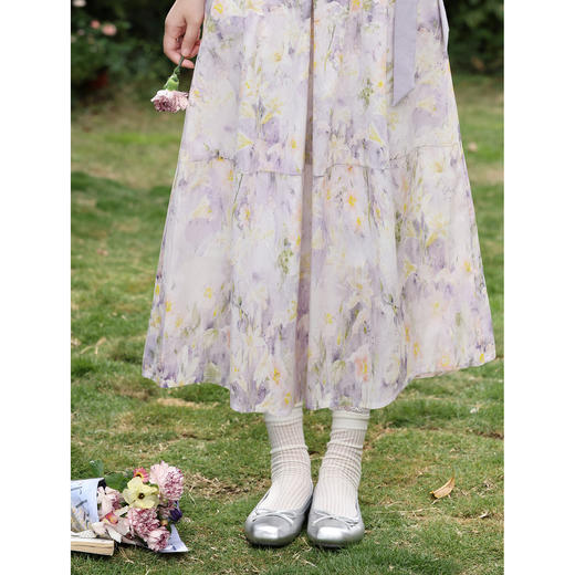 鹿向南【0420/20:00新品前1小时7折限量100件】温柔风紫色半身裙 商品图3