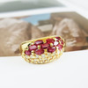 【天然正品】AU750黄金镶钻群镶天然宫廷风设计师款宽版1.21克拉红宝石戒指13.5号（戒圈可改）190326NJM27 商品缩略图2