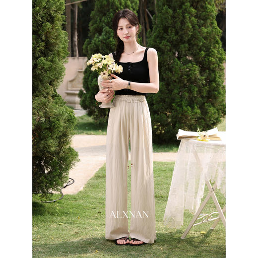 鹿向南【0417/20:00新品前1小时5折限量100件】显瘦杏色休闲裤女 商品图4