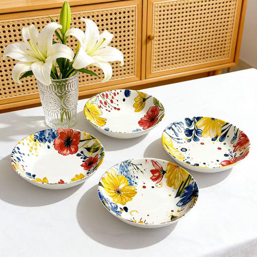 【超值好价 到手4个】瓷县令 8英寸莫奈花野餐盘 商品图5