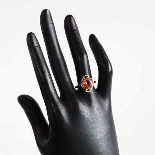 【天然正品】AU750玫瑰金镶钻镶天然近全净体粉色近2克拉碧玺戒指15号（戒圈可改）281025AH21 商品图7