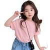 【童趣满满❗️女童百搭T恤】打造软萌少女感，柔和粉色温柔显白，小熊图案设计俏皮灵动，圆领剪裁贴合颈部，新款夏季儿童纯棉上衣中大童女孩洋气夏QQ 商品缩略图4