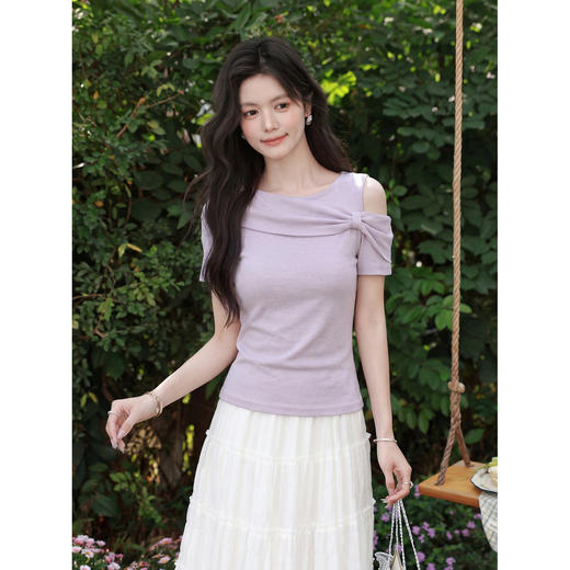 鹿向南【0423/20:00新品前1小时5折限量100件】紫色T恤 商品图2