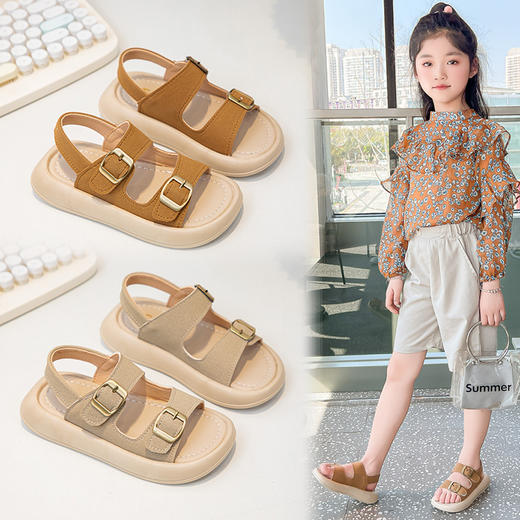 儿童时尚包头凉鞋 夏季新款儿童罗马凉鞋软底防滑凉鞋 商品图5