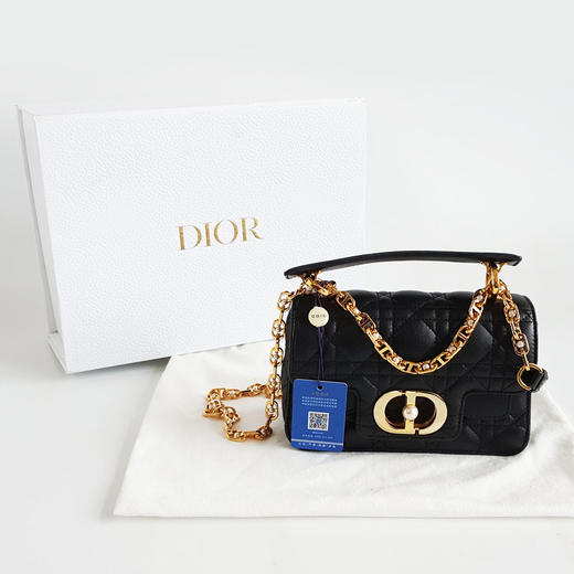 【95新】Dior迪奥Jolie系列黑色金扣迷你mini Jolie珍珠链条单肩包女士150426AK04 商品图1